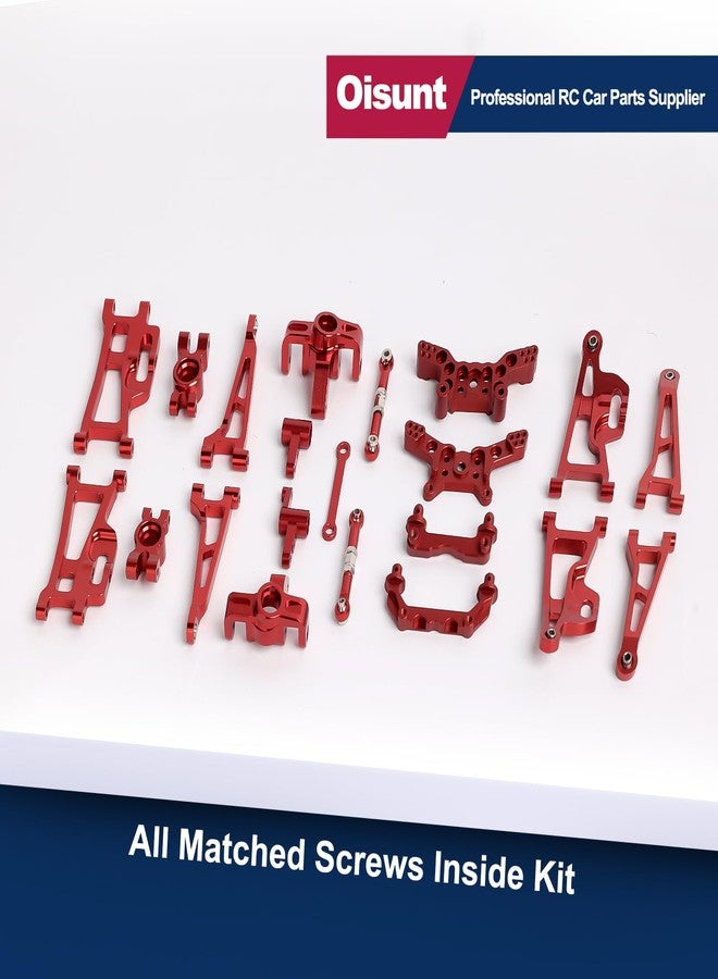 Oisunt 21/PCS Metal Repalcement Part Kit for Hyper Go H14BM, 14209, 14210 1/14th RC Car Upgrades, Spare Aluminium Accessory Full Set with Screws(Red) - Image 4
